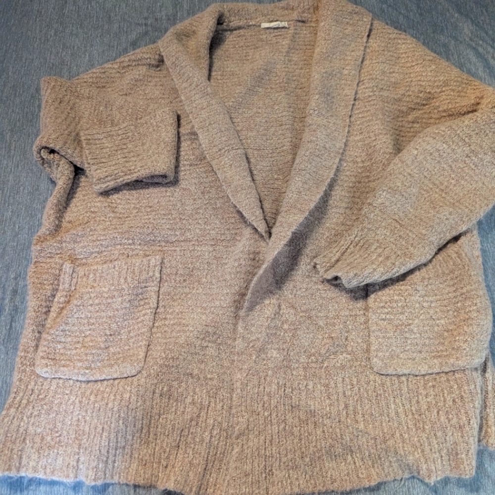 Gilli Pink/Tan Women's Cardigan Sweater
